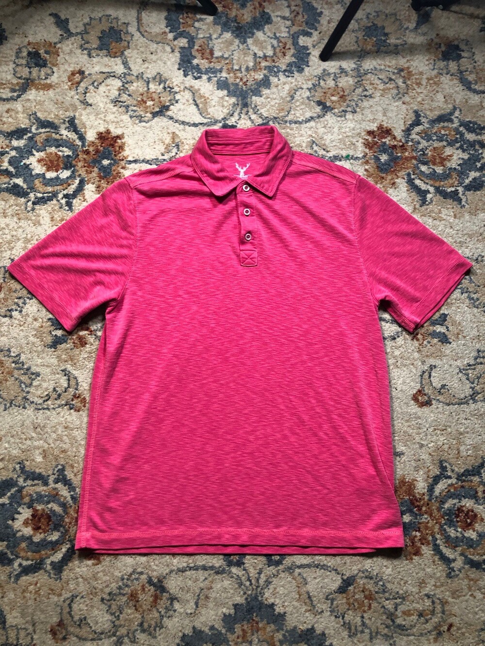 Nicoby Polo Shirt Mens Large Short Sleeve Pink Modal Polyester Golf Stretch